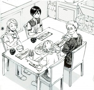テーブルを囲む人々