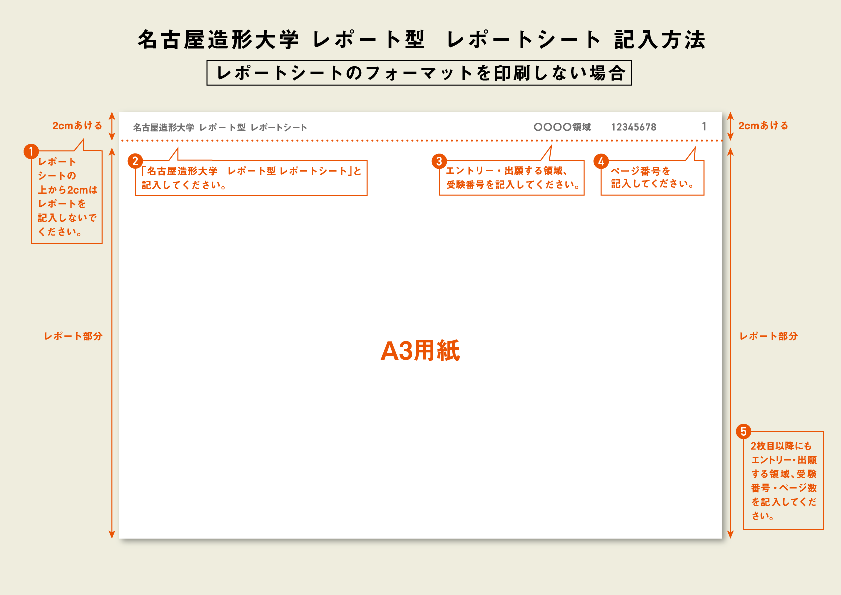 レポート型レポートシート記入方法