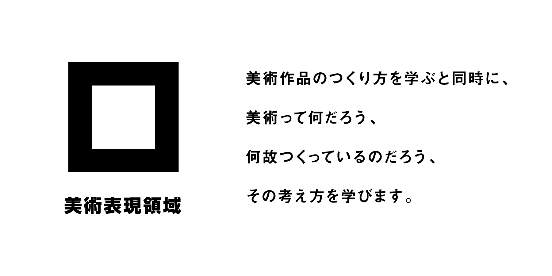 美術作品の作り方を学と同時に、美術って何だろう、何故つくっているのだろう、その考え方を学びます。