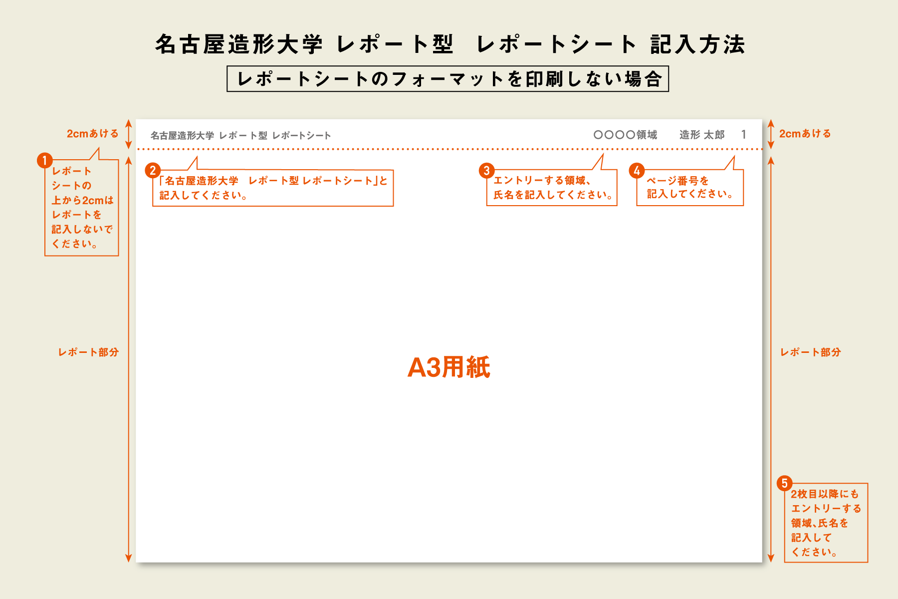 レポート型レポートシート記入方法