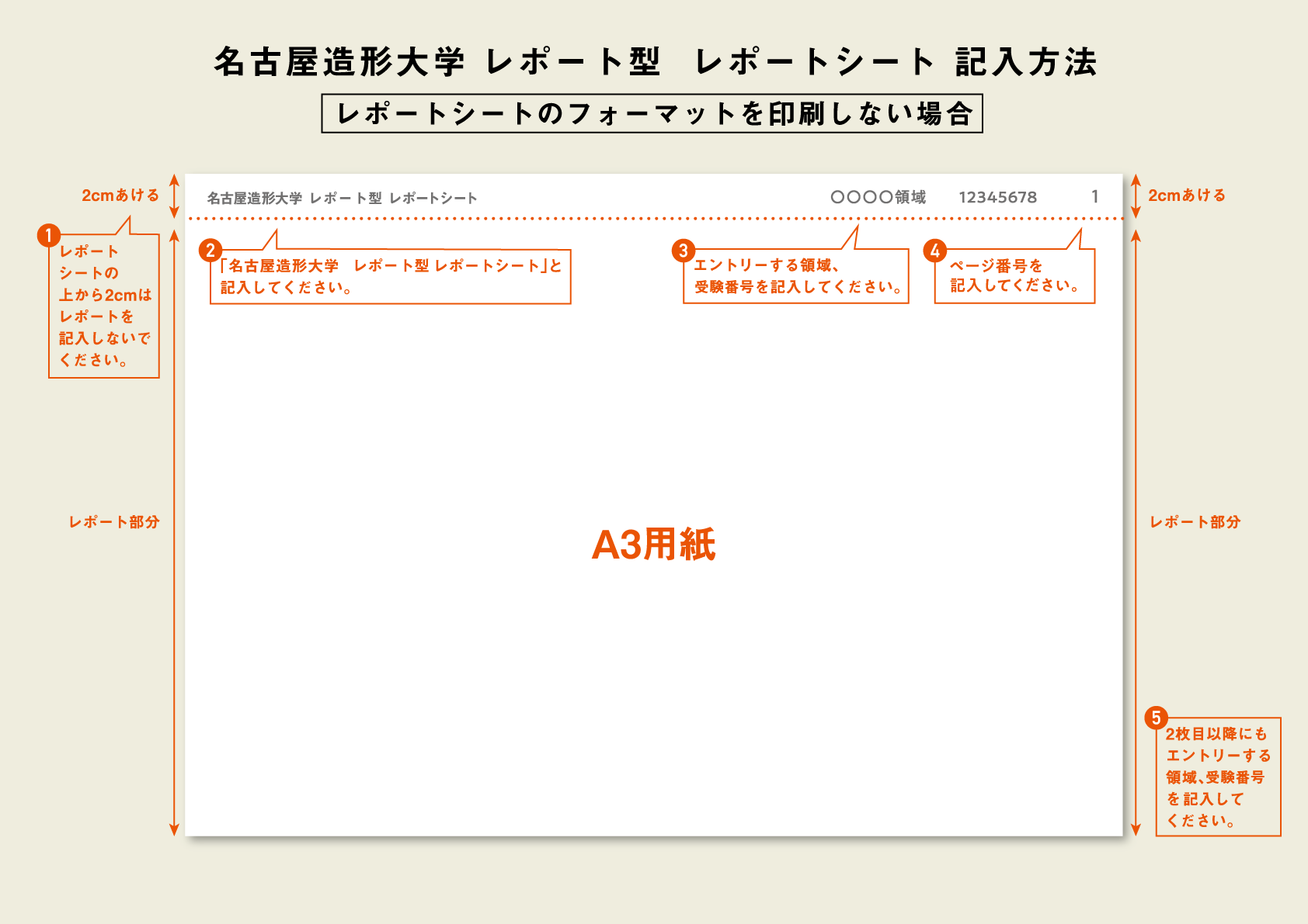 レポート型レポートシート記入方法